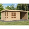Karibu Abri de jardin bois 15 à 20 m² Bois massif Marron