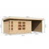 Karibu Abri de jardin bois 15 à 20 m² Bois massif Marron