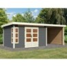 Karibu Abri de jardin bois 15 à 20 m² Bois massif Gris