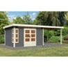 Karibu Abri de jardin bois 15 à 20 m² Bois massif Gris 8.88m²