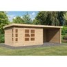 Karibu Abri de jardin bois 15 à 20 m² Bois massif Marron