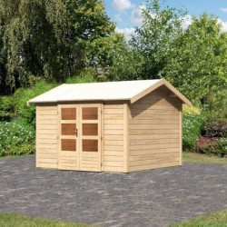 Karibu Abri de jardin bois 5 à 10 m² Bois massif Marron 9.24m²