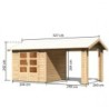 Karibu Abri de jardin bois 15 à 20 m² Bois massif Marron