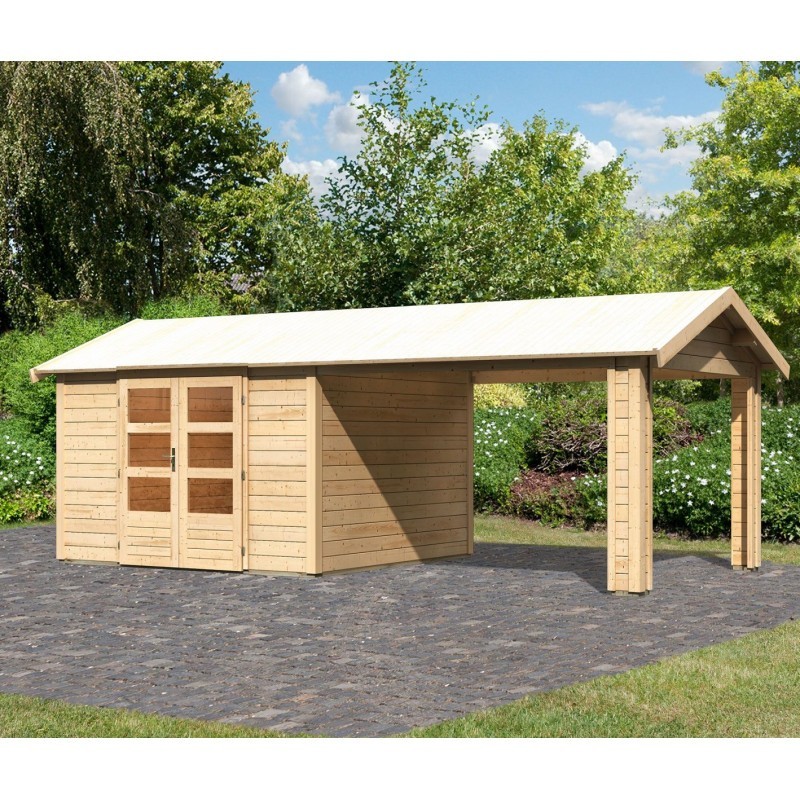 Karibu Abri de jardin bois plus de 20 m² Bois massif Marron Karibu Abri de jardin bois plus de 20 m² Bois massif Marron
