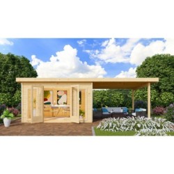 Karibu Abri de jardin bois plus de 20 m² Bois massif Marron