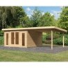 Karibu Abri de jardin bois plus de 20 m² Bois massif Marron
