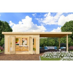 Karibu Abri de jardin bois plus de 20 m² Bois massif Marron