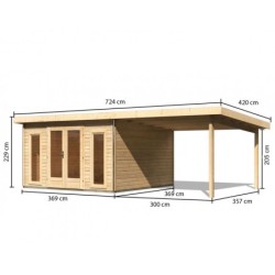 Karibu Abri de jardin bois plus de 20 m² Bois massif Marron