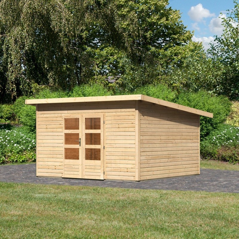 Karibu Abri de jardin bois 10 à 15 m² Bois massif Marron Karibu Abri de jardin bois 10 à 15 m² Bois massif Marron