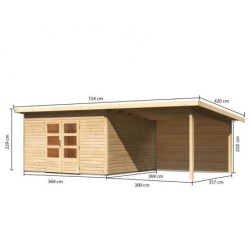 Karibu Abri de jardin bois plus de 20 m² Bois massif Marron
