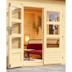 Karibu Abri de jardin bois plus de 20 m² Bois massif Marron