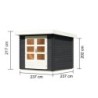 Karibu Abri de jardin bois 5 à 10 m² Bois massif Gris 5.62m²