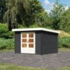Karibu Abri de jardin bois 5 à 10 m² Bois massif Gris 8.82m²