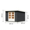 Karibu Abri de jardin bois 5 à 10 m² Bois massif Gris 8.82m²