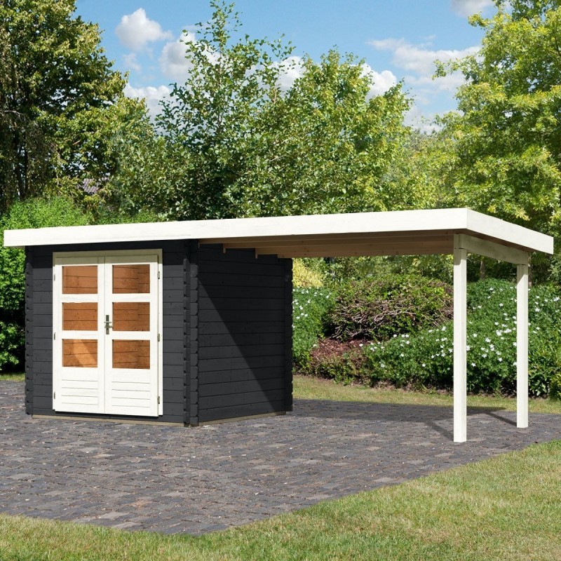 Karibu Abri de jardin bois 15 à 20 m² Bois massif Gris 5.62m² Karibu Abri de jardin bois 15 à 20 m² Bois massif Gris 5.62m²