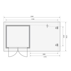 Karibu Abri de jardin bois 15 à 20 m² Bois massif Gris 5.62m²