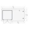 Karibu Abri de jardin bois 15 à 20 m² Bois massif Gris 5.62m²