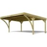 Cerland Carport double Bois massif Marron 30.9m²