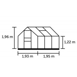 Halls Serre de jardin en verre Vert 3.8m²