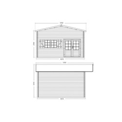 Cerland Abri de jardin bois plus de 20 m² Bois massif Bois naturel