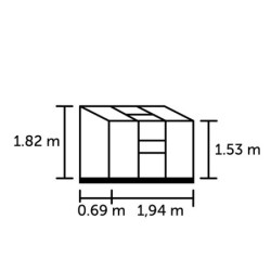 Halls Serre adossée Noir 1.33m²