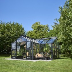 Juliana Serre de jardin en verre Noir 21.5m²