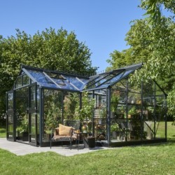 Juliana Serre de jardin en verre Noir 21.5m²