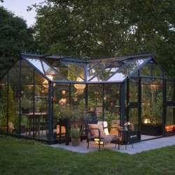 Juliana Serre de jardin en verre Noir 21.5m²