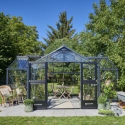 Juliana Serre de jardin en verre Noir 21.5m²