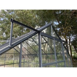 Green Protect Serre de jardin en verre Aluminium et verre trempé Gris 11.04m²