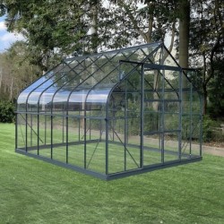 Green Protect Serre de jardin en verre Aluminium et verre trempé Gris 11.04m²