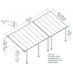 Canopia by Palram Toit de terrasse alu Aluminium Gris 21.5m²