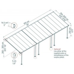 Canopia by Palram Toit de terrasse alu Aluminium Gris 26.9m²