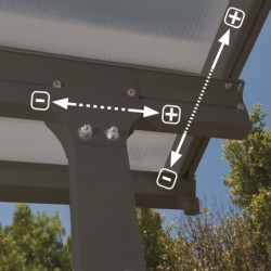 Canopia by Palram Toit de terrasse alu Aluminium Gris 32.1m²