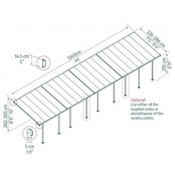 Canopia by Palram Toit de terrasse alu Aluminium Gris 39.4m²