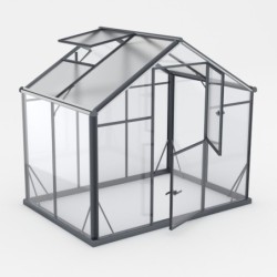 Gampre Serre de jardin en verre Gris 3.3m²