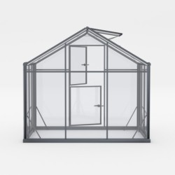 Gampre Serre de jardin en verre Gris 3.3m²