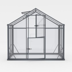 Gampre Serre de jardin en verre Gris 3.3m²