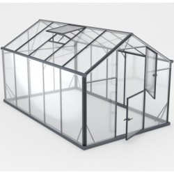 Gampre Serre de jardin en verre Noir 7.92m²