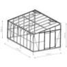 Green Protect Serre de jardin en verre Aluminium et verre trempé Gris 15.64m²