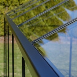 Gampre Serre de jardin en verre Noir 4.35m²