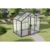 Gampre Serre de jardin en verre Noir 3.3m²