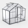 Gampre Serre de jardin en verre Noir 3.3m²