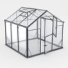 Gampre Serre de jardin en verre Noir 4.84m²