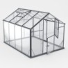 Gampre Serre de jardin en verre Noir 6.5m²