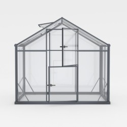 Gampre Serre de jardin en verre Noir 6.5m²