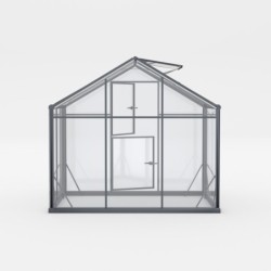 Gampre Serre de jardin en verre Noir 6.5m²