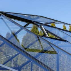 Gampre Serre de jardin en verre Noir 6.5m²