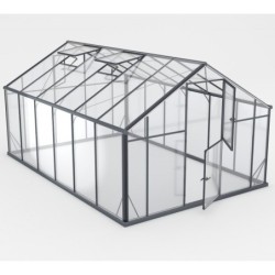 Gampre Serre de jardin en verre Noir 12.5m²