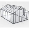 Gampre Serre de jardin en verre Noir 12.5m²